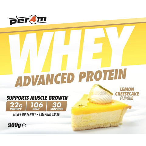 Per4m Whey Advanced Protein Lemon Cheesecake 900g - gęsta odżywka białkowa WPC, WPI & MPC
