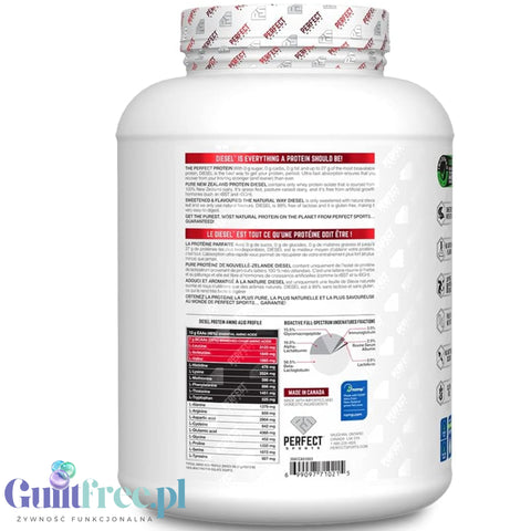 Perfect Sport Diesel 100% Whey Isolate Cookies 'n Cream 2,27 kg - topowa odżywka tylko ze stewią z Nowej Zelandii