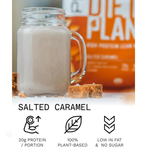 PhD Diet Plant Lean Protein Salted Caramel 500g - vegan protein powder, Salted Caramel, fat burning formula