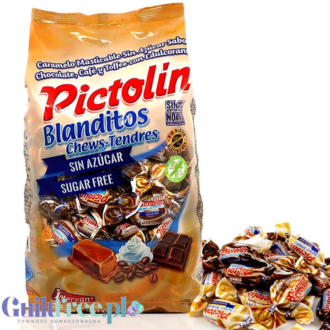 Pictolin Blanditos Chews-Tendres 1kg - miękkie ciągutki krówki toffee bez cukru w 3 smakach by Pictolin (pictolin-krowki-toffee-bez-cukru-na-wage)