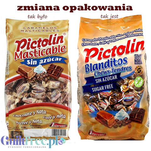Pictolin Blanditos Chews-Tendres 1kg - miękkie ciągutki krówki toffee bez cukru w 3 smakach by Pictolin (pictolin-krowki-toffee-bez-cukru-na-wage)