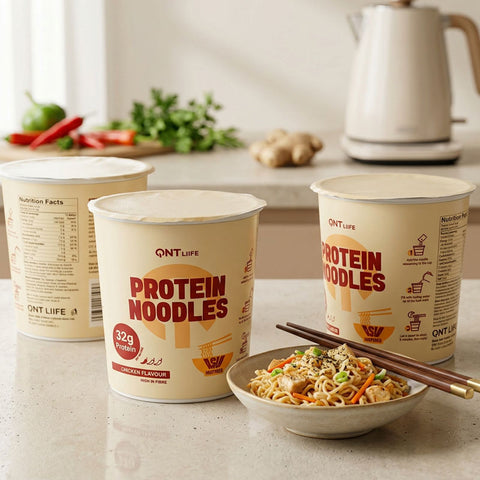 QNT Protein Noodles Chicken - proteinowa 'chińska zupka' z makaronem o smaku kurczaka 32g białka