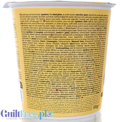 QNT Protein Noodles Spicy Curry - pikantna proteinowa 'chińska zupka' 32g białka