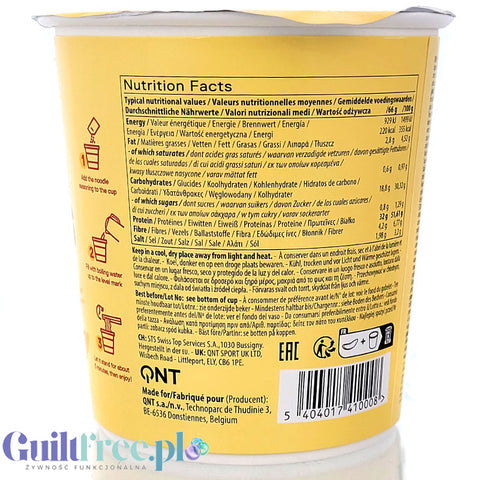 QNT Protein Noodles Spicy Curry - pikantna proteinowa 'chińska zupka' 32g białka