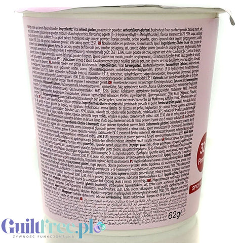 QNT Protein Noodles Spicy Kimchi - pikantna proteinowa 'chińska zupka' z makaronem 32g białka