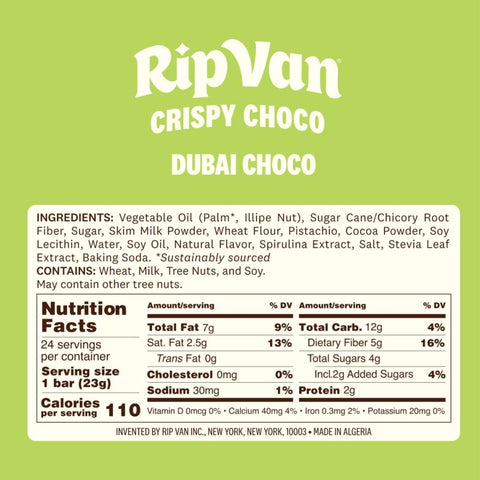 Rip Van Crispy Choco Dubai Choco Pistachio Creme Kunafa - wafelek w czekoladzie nadziewany kremem pistacjowym