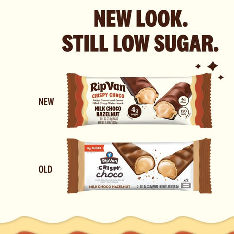 Rip Van Crispy Choco Milk Choco Hazelnut - wafelek w czekoladzie nadziewany kremem nugatowym a la Bueno