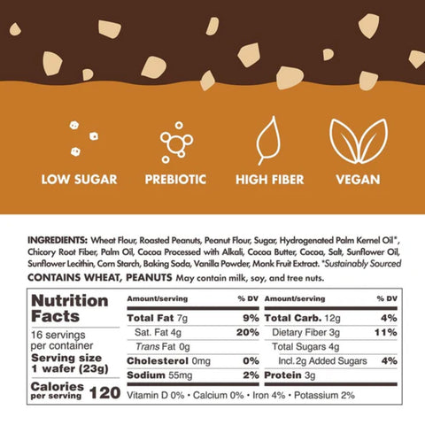 Rip Van Nutty Crunch Dark Choco Peanut 120kcal - słodko-słony wegański wafelek z orzechami i ciemną czekoladą