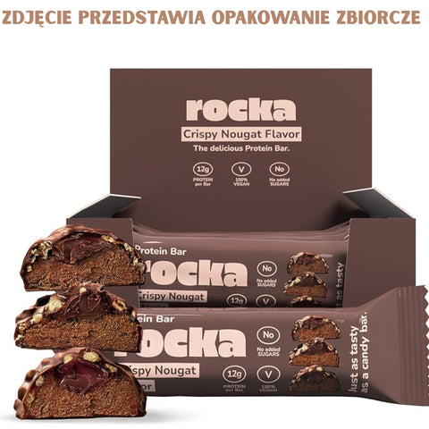 Rocka Nutrition NO WHEY Crispy Nougat - vegan protein bar without sweeteners
