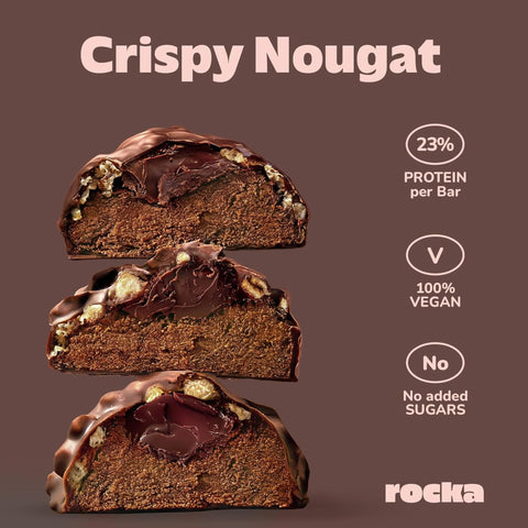 Rocka Nutrition NO WHEY Crispy Nougat - vegan protein bar without sweeteners