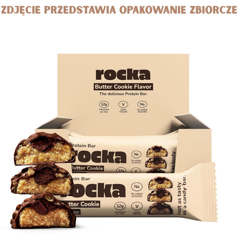 Rocka Nutrition No Whey Bar Butter Cookie - vegan protein bar without sweeteners