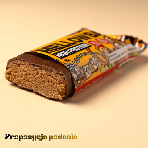 BSC Mellow Bar Salted Caramel - puszysty baton proteinowy pianka marshmallow w czekoladzie 16g białka