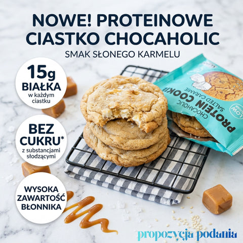 Skinny Food Chocaholic Protein Cookie Salted Caramel - karmelowe proteinowe ciastko bez cukru 15g białka