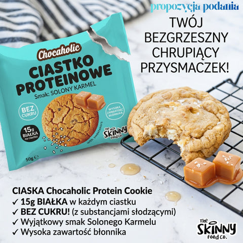 Skinny Food Chocaholic Protein Cookie Salted Caramel - karmelowe proteinowe ciastko bez cukru 15g białka