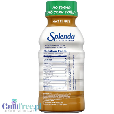 Splenda Coffee Creamer, Hazelnut - orzechowy zabielacz do kawy bez cukru i laktozy