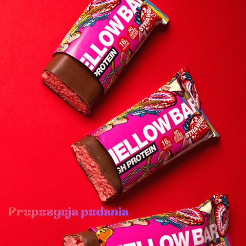 BSC Mellow Bar Strawberry - puszysty baton proteinowy truskawkowa pianka w czekoladzie 16g białka