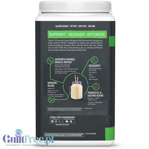 Sunwarrior Active Protein Organic Unflavored 884 g