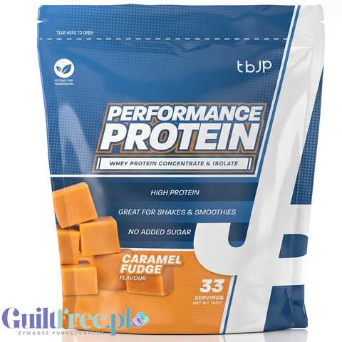 TBJP Performance Protein Whey & Isolate Caramel Fudge 1kg  - odżywka białkowa WPC & WPI, smak Karmelowa Krówka