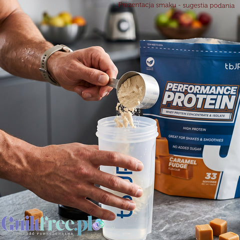TBJP Performance Protein Whey & Isolate Caramel Fudge 1kg  - odżywka białkowa WPC & WPI, smak Karmelowa Krówka