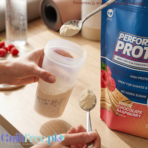 TBJP Performance Protein Whey & Isolate White Chocolate Raspberry 1kg - odżywka białkowa, smak Biała Czekolada & Malina