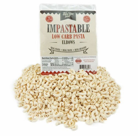 ThinSlim Foods Impastable Low Carb Pasta Elbows - ultra low-calorie keto pasta 96kcal per 100g