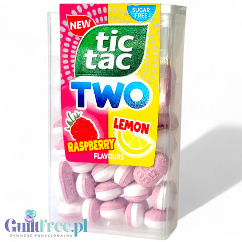 Tic Tac TWO Raspberry Lemon - dwuwarstwowe drażetki o smaku malinowym i cytrynowym bez cukru