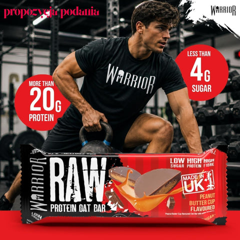 Warrior Raw Protein Oat Bar Peanut Butter Cup - baton białkowy owsiany z czekoladą i orzeszkami