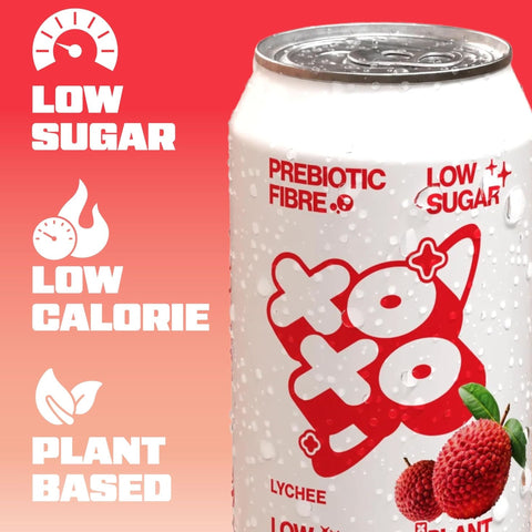 XO Soda High Fibre Lychee 330ml - funkcjonalny napój z błonnikiem i stewią