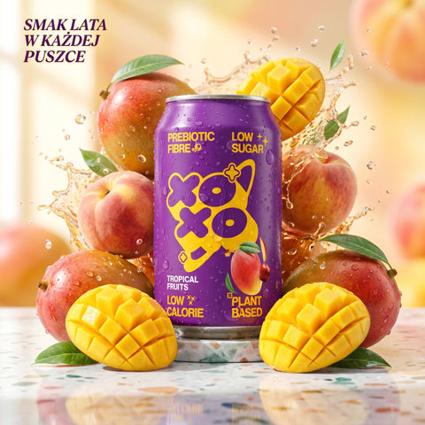 XO Soda High Fibre Tropical Fruits - funkcjonalny napój z błonnikiem i stewią