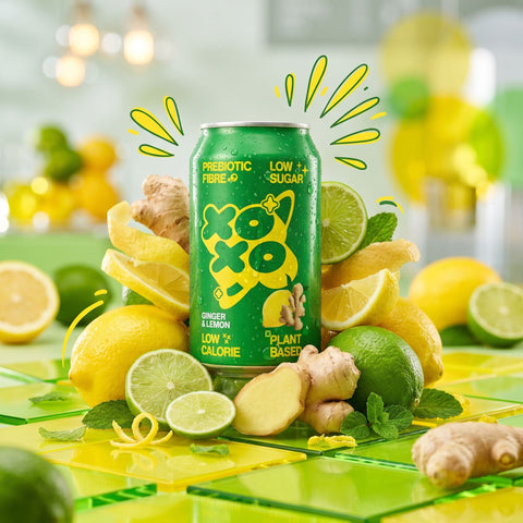 XO Soda High Fibre Ginger & Lemon - funkcjonalny napój z błonnikiem i stewią