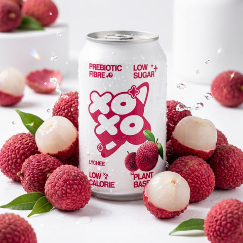 XO Soda High Fibre Lychee 330ml - funkcjonalny napój z błonnikiem i stewią