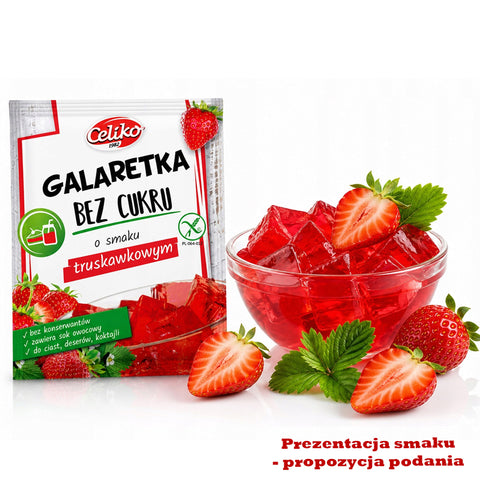 Celiko Truskawka - galaretka bez cukru i słodzików o smaku truskawkowym