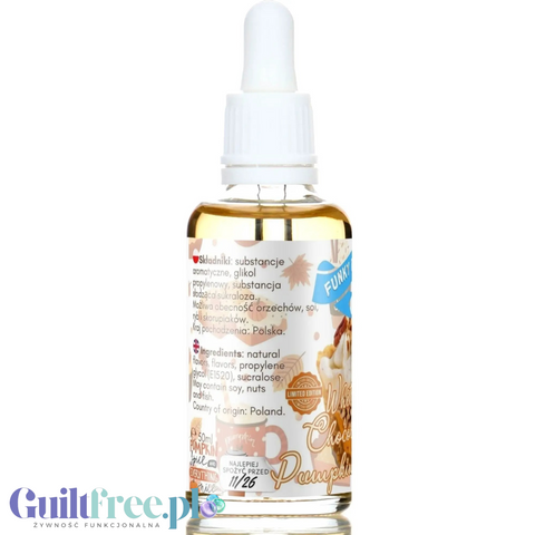 Butelka aromatu Guiltfree Funky Flavors White Chocolate Pumpkin Bliss z pipetą, jesienna edycja limitowana.