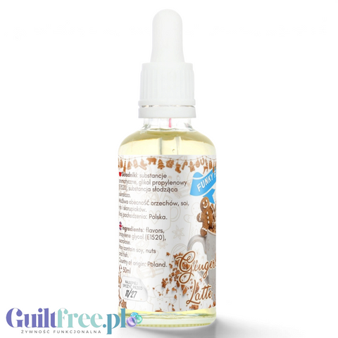 Guiltfree Funky Flavors Sweet Gingerbread Latte, słodzony aromat spożywczy w butelce z kroplomierzem