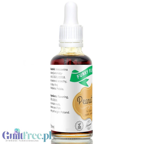 Funky Flavors Basic Peanut Butter 30ml - aromatyczne kropelki bez cukru, słodzików i kalorii by Funky Flavors (funky-flavors-basic-peanut-butter-30ml-aromatyczne-kropelki-bez-cukru-slodzikow-i-kalorii)