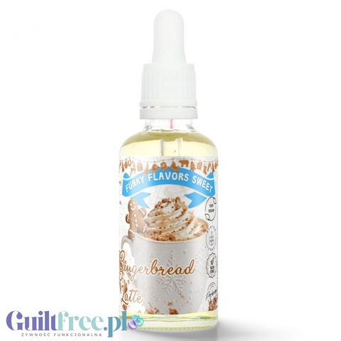 Guiltfree Funky Flavors Sweet Gingerbread Latte, beztłuszczowy aromat spożywczy o smaku piernikowej kawy z mlekiem.