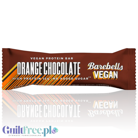 Guiltfree wegański baton proteinowy Barebells o smaku czekolady z pomarańczą w brązowym opakowaniu