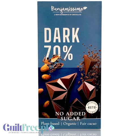Benjamissimo Dark 70% - organiczna wegańska keto gorzka czekolada bez cukru i maltitolu by Benjamissimo (benjamissimo-dark-70-organiczna-weganska-keto-gorzka-czekolada-bez-cukru-i-maltitolu)