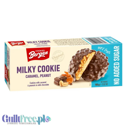 Bergen Milky Cookie Caramel & Peanut - warstwowe chrupiące ciastka w polewie bez cukru by Bergen Diet (bergen-milky-cookie-caramel-peanut-warstwowe-chrupiace-ciastka-w-polewie-bez-cukru)