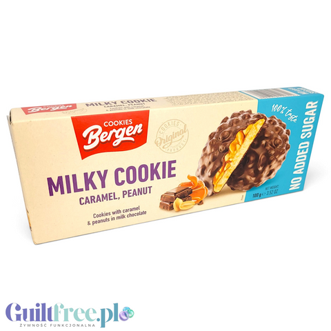 Bergen Milky Cookie Caramel & Peanut - warstwowe chrupiące ciastka w polewie bez cukru by Bergen Diet (bergen-milky-cookie-caramel-peanut-warstwowe-chrupiace-ciastka-w-polewie-bez-cukru)