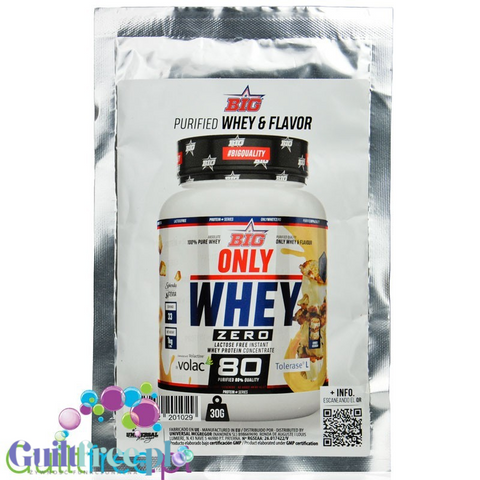 BIG® Only Whey Zero Volac 80 Cookies Ice Cream - saszetka 30g znakomita odżywka proteinowa z białkiem Lacprodan by MAX Protein® (big®-only-whey-zero-volac-80-cookies-ice-cream-saszetka-30g)