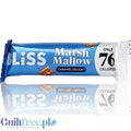 Batonik Guiltfree Bliss MarshMallow Caramel Delight w niebieskim opakowaniu, 76 kcal, z nadzieniem nugatowo-karmelowym.