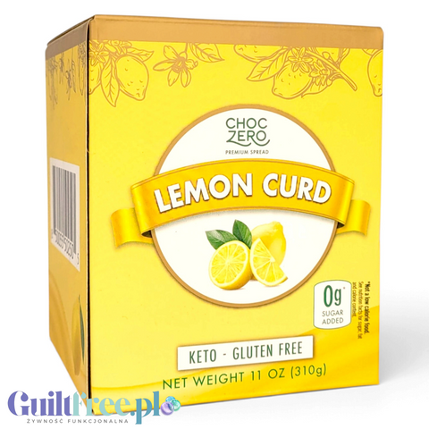 Guiltfree ChocZero Lemon Curd w żółtym opakowaniu, keto krem cytrynowy bez dodatku cukru i glutenu