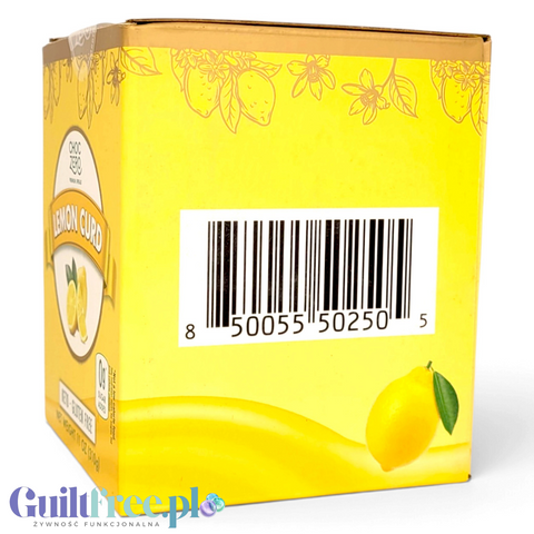 Guiltfree ChocZero Lemon Curd w żółtym opakowaniu z kodem kreskowym, keto krem cytrynowy bez dodatku cukru