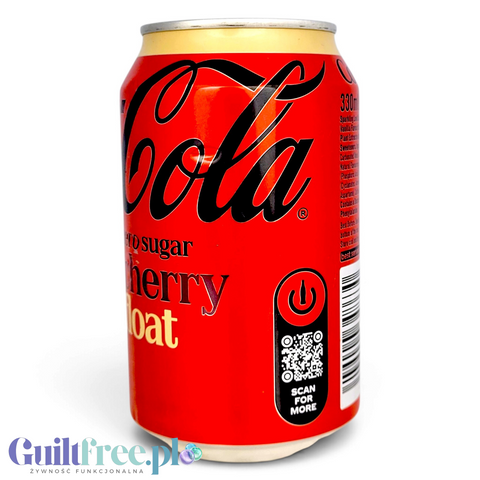 Puszka napoju gazowanego Guiltfree Coke Zero Cherry Float 330ml o smaku wiśniowym bez cukru