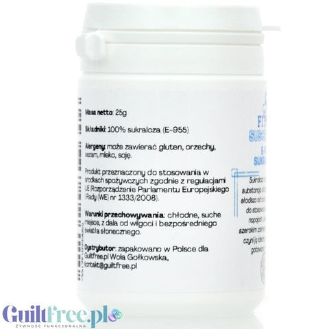 FitGridients Sucralose - czysta sukraloza 100%, słodzik zero kalorii bez wypełniaczy, 600 x słodsza od cukru by FITgridients (fitfood-czysta-sukraloza-bez-wypelniaczy-600-x-slodsza-od-cukru)