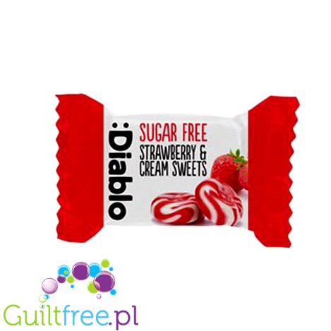 Diablo śmietankowo-truskawkowe cukierki bez cukru 12kcal by Diablo (solano-xxl09kg-candy-strawberry-cream-without-sugar)