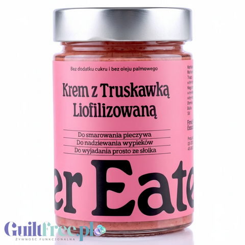 Guiltfree Finer Eaters krem truskawkowy z liofilizowanymi owocami w eleganckim szklanym słoiku bez cukru
