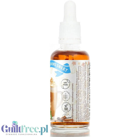 Guiltfree Funky Flavors Sweet Pumpkin Spice Latte w butelce z pipetą, aromatyczne kropelki bez cukru i kalorii.