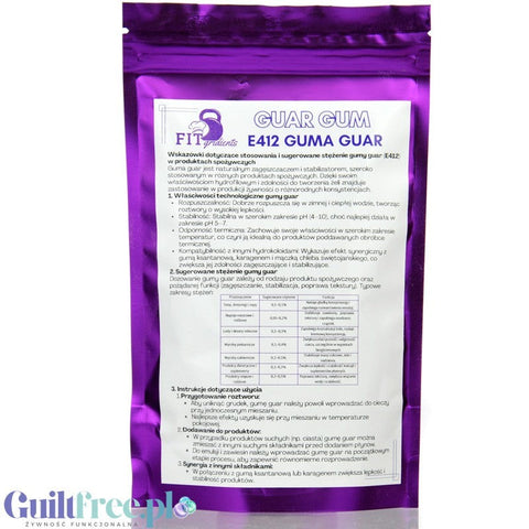 FITgridients Guma Guar E-412 100g - zagęstnik 100% bez dodatków i wypełniaczy by FITgridients (natural-gum-e412)